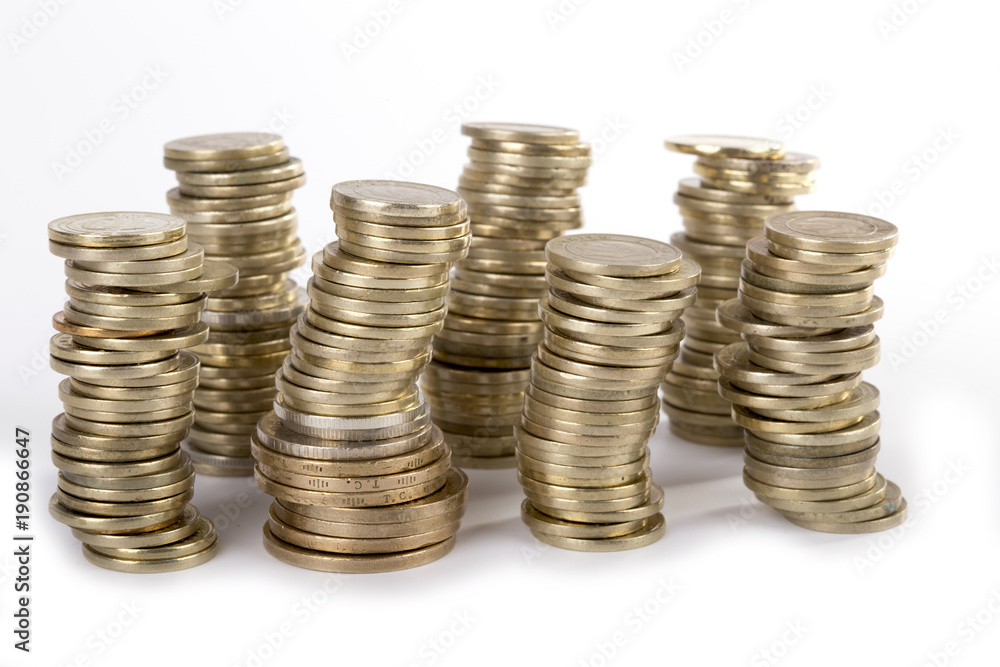 Metal money white isololated background Metal money white isololated background
