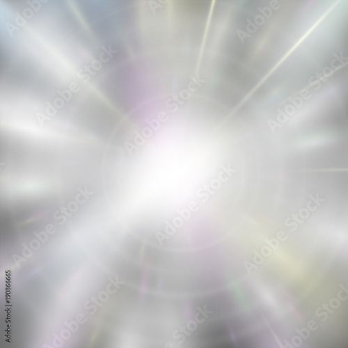 Vector foil silver metallic texture with shiny scratched surface, light flares, polished glowing background imitation for modern design ads and posters.