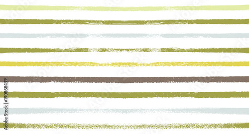 Summer Sailor Stripes Seamless Vector Pattern. Autumn Colors Textile Blue, Green, White, Purple, Brown, Gray Print. Hipster Vintage Retro Stripes Design. Creative Horizontal Banner. Watercolor Prints