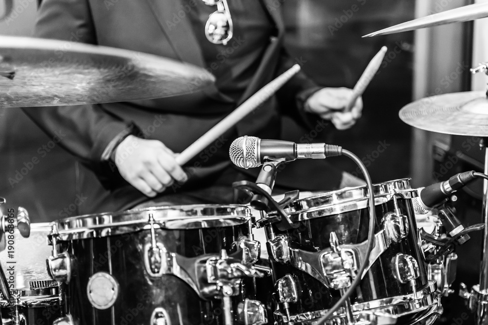 Fototapeta premium close-up photo of drums player