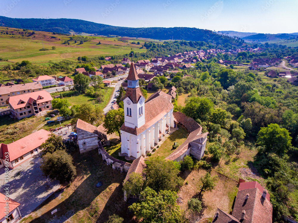 Bunesti Fortified Church in the Saxon Village Bunesti Transylvania Romania