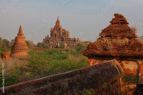 View to the ancient temples in Bagan  Myanmar