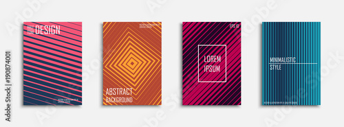 Collection of halftone abstract posters - fashion design. Colorful covers