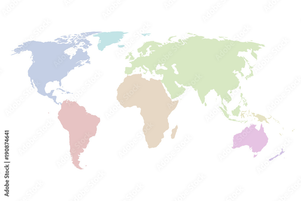 Colorful vector detail world map
