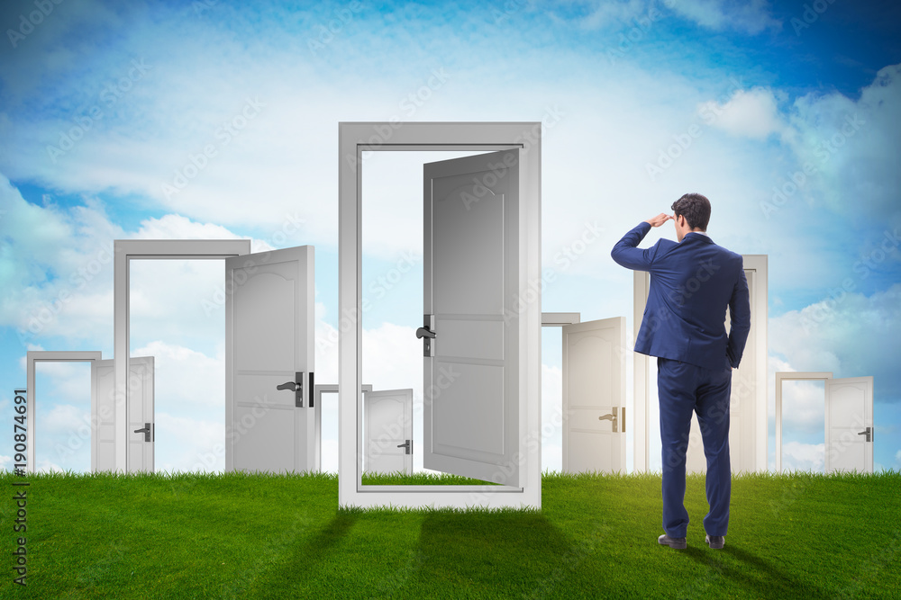 Fototapeta premium Businessman facing many business opportunities
