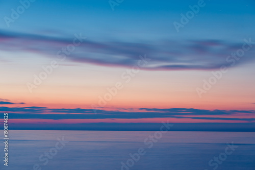 Sunset on the beach, long time exposure