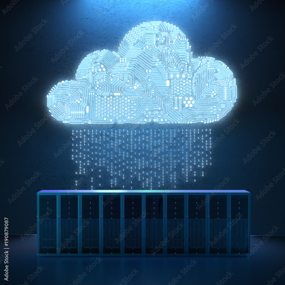 © phonlamaiphoto - circuit cloud with server © phonlamaiphoto - circuit cloud with server