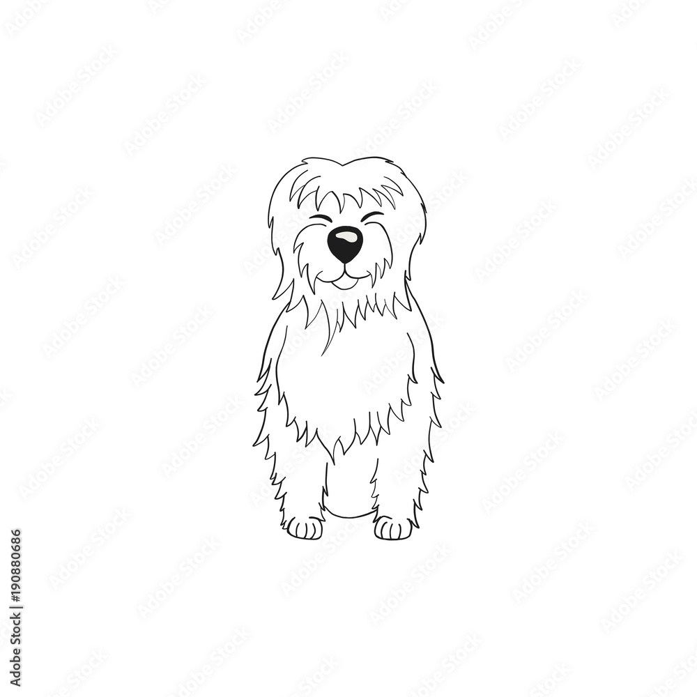 Tibetan Terrier cartoon dog icon Tibetan Terrier cartoon dog icon