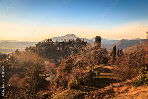 colorful sunset in Bergamo