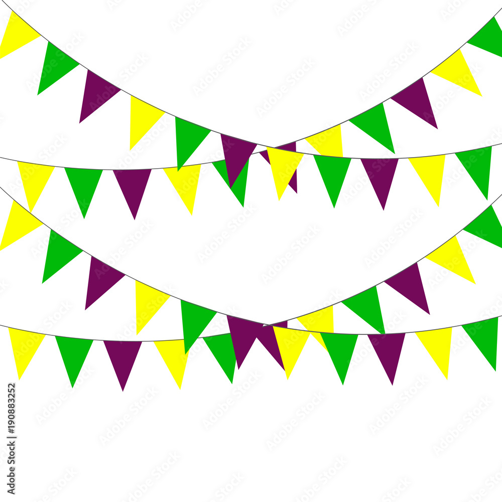 Fototapeta premium Background of flags for the holiday of Mardi Gras
