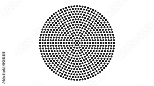 flat, fashionable, stylish, geometric black and white abstract rosette for interior, design, advertising, screen saver. vector pattern