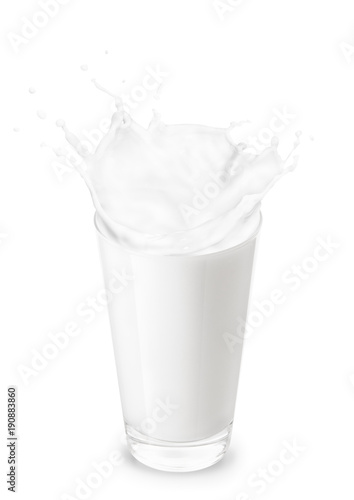 glass of milk with splashes