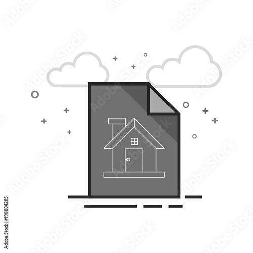 Wallpaper Mural Blueprint icon in flat outlined grayscale style. Vector illustration. Torontodigital.ca
