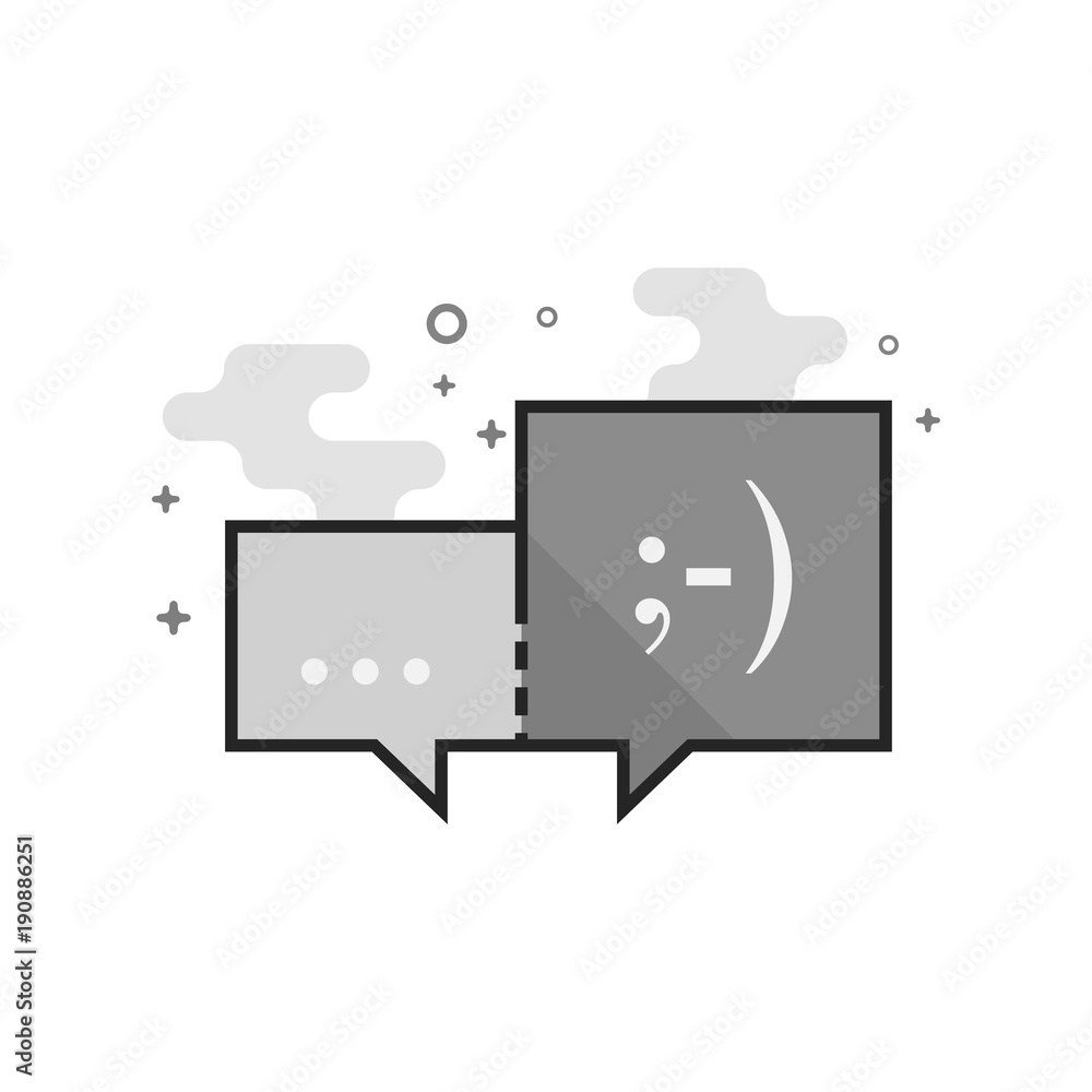 Chatting icon in flat outlined grayscale style. Vector illustration. Chatting icon in flat outlined grayscale style. Vector illustration.