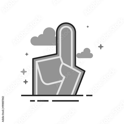 Foam glove icon in flat outlined grayscale style. Vector illustration.