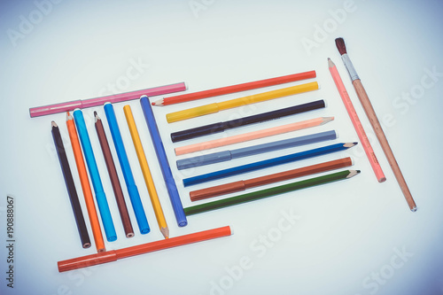 Various color markers. Isolated on white © Валерий Цымбалюк