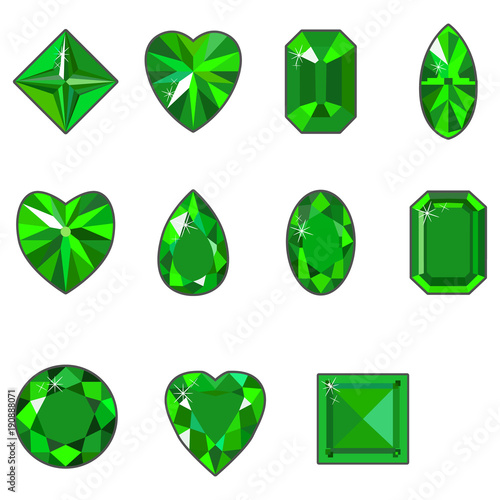 Vector set of diamonds of various shapes