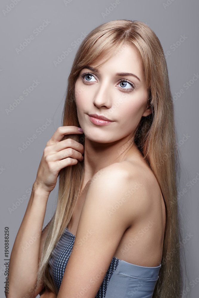 Naklejka premium Beautiful blonde female