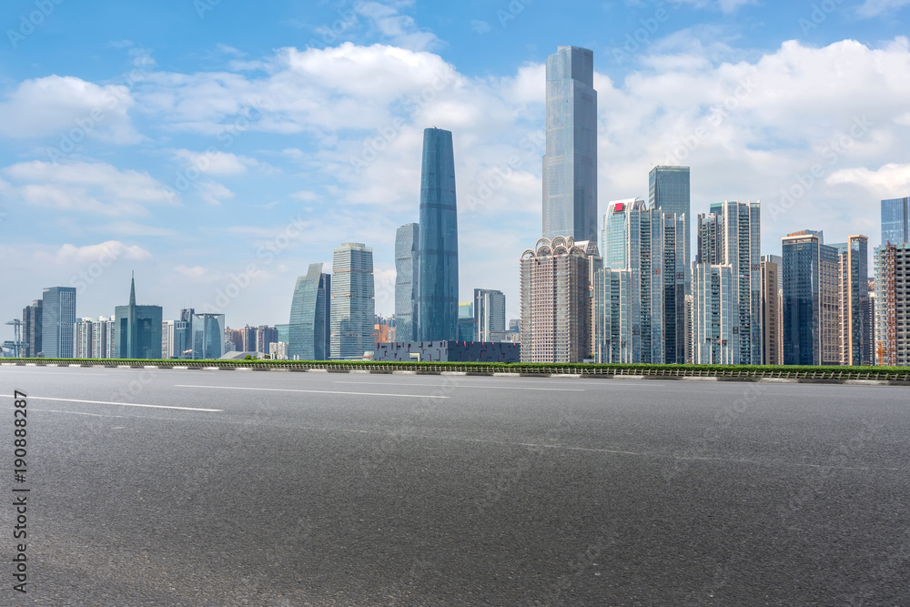 Guangzhou City Square Road and architectural landscape skyline Guangzhou City Square Road and architectural landscape skyline