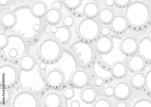 Abstract grey paper gears technology background