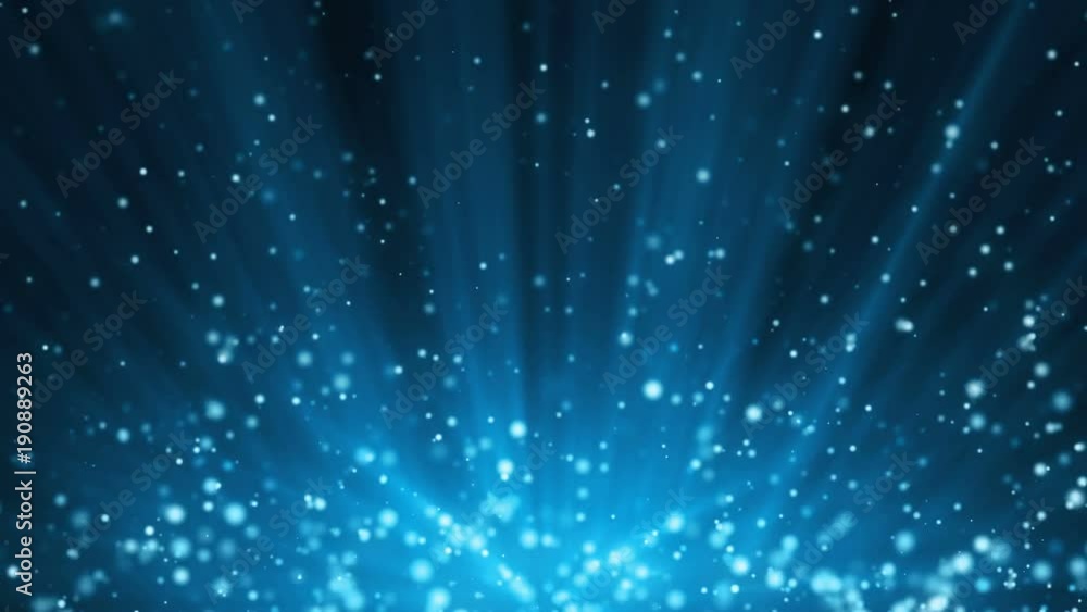 Seamless blue festive background with light rays and particles Seamless blue festive background with light rays and particles