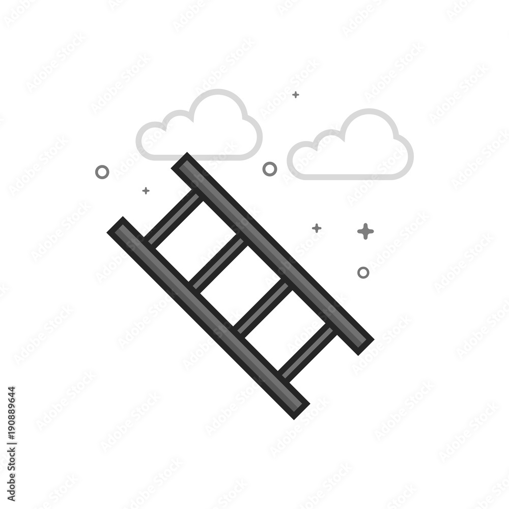 Ladder icon in flat outlined grayscale style. Vector illustration. Ladder icon in flat outlined grayscale style. Vector illustration.