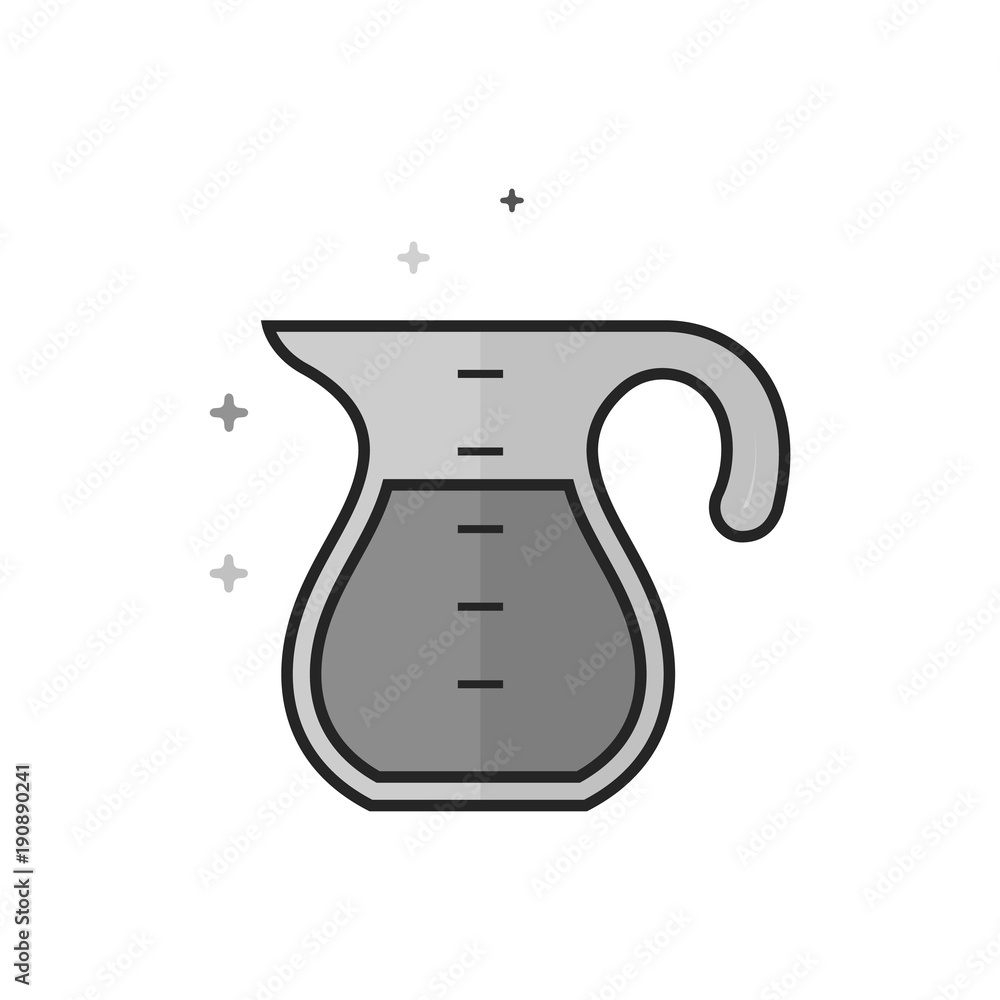 Measure jug icon in flat outlined grayscale style. Vector illustration. Measure jug icon in flat outlined grayscale style. Vector illustration.