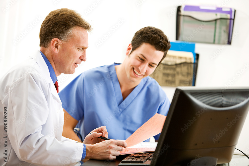 Doctors: Two Doctors Discussing Results Doctors: Two Doctors Discussing Results