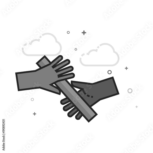 Relay run icon in flat outlined grayscale style. Vector illustration.