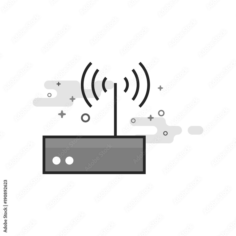 Internet router icon in flat outlined grayscale style. Vector illustration. Internet router icon in flat outlined grayscale style. Vector illustration.