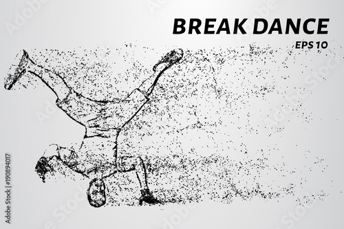 Break dance of particles. The breakdancer can dance on the head