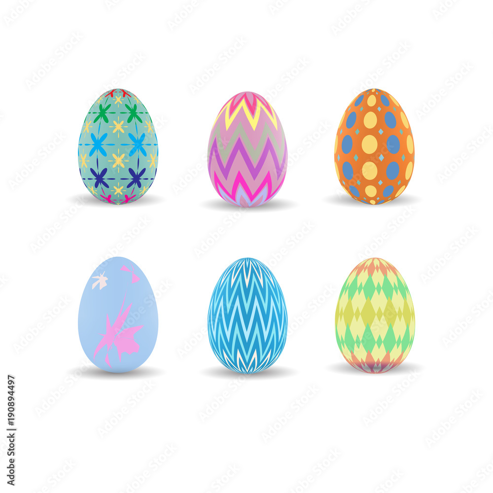 Set of colorful easter eggs