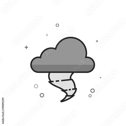 Storm icon in flat outlined grayscale style. Vector illustration.