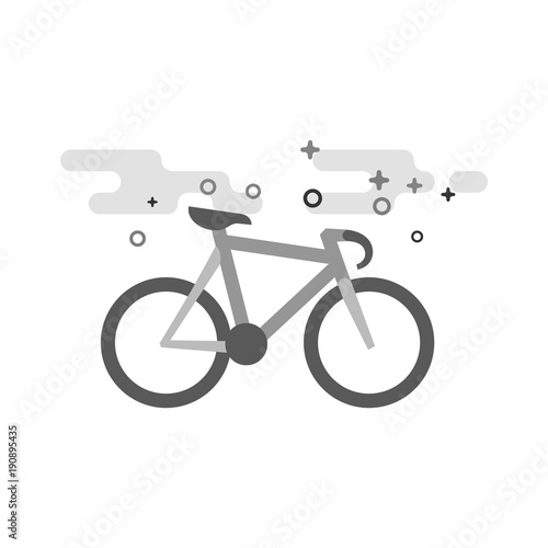 Track bike icon in flat outlined grayscale style. Vector illustration.