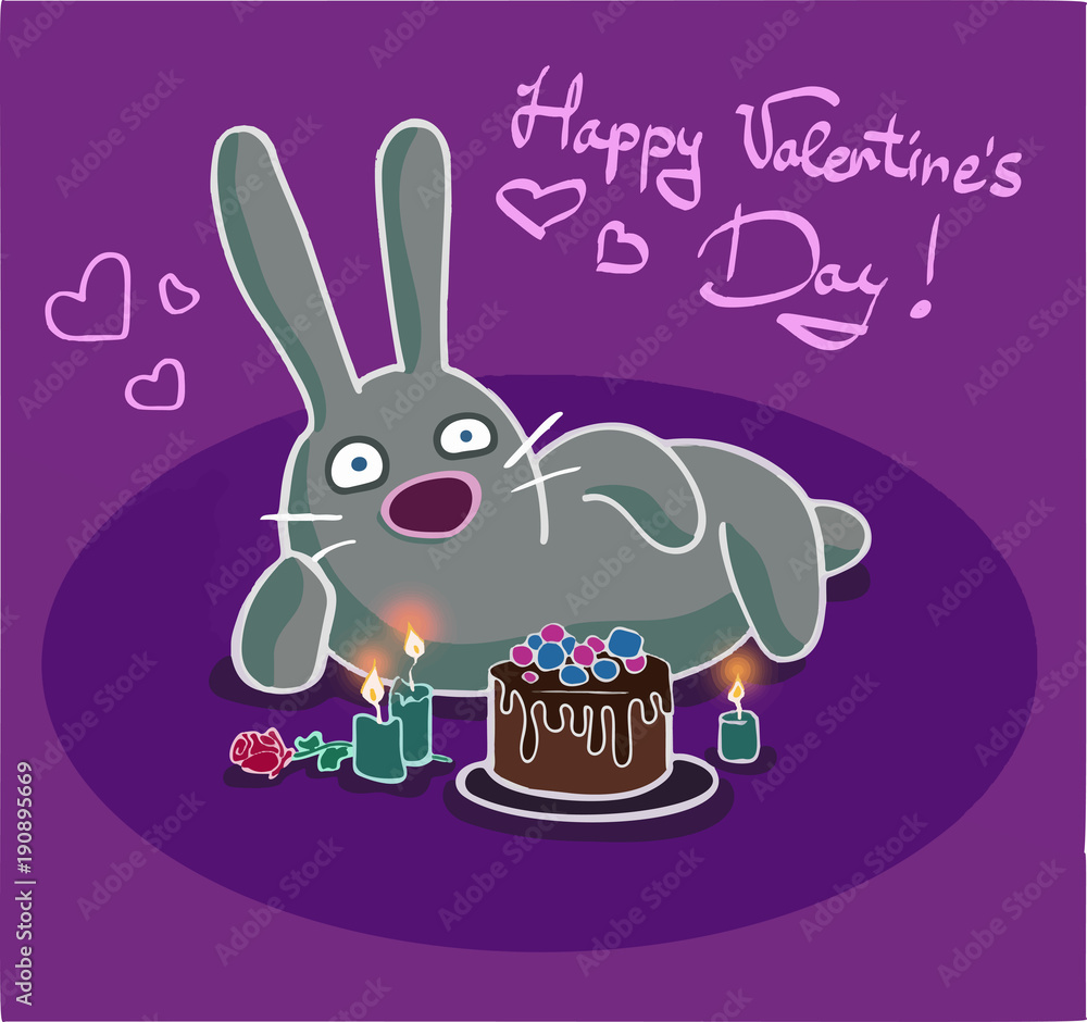 Fototapeta premium St. Valentine's day funny greeting card