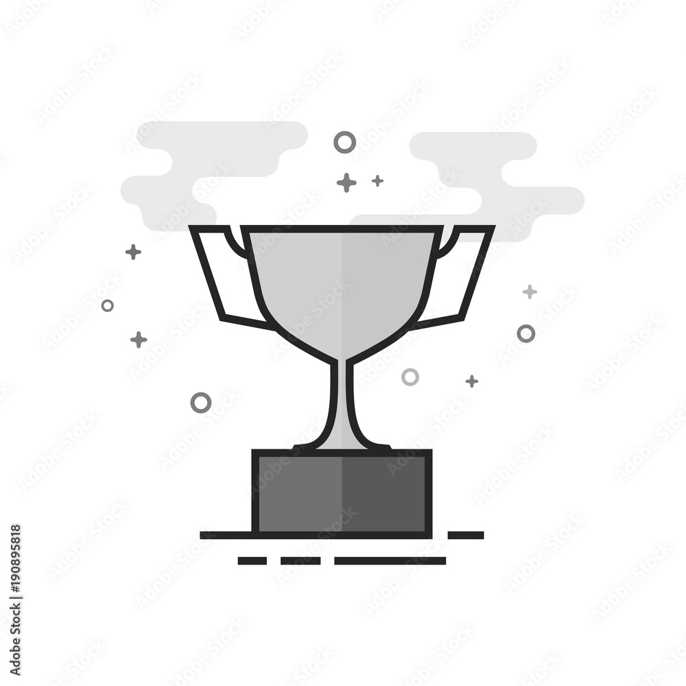 Trophy icon in flat outlined grayscale style. Vector illustration. Trophy icon in flat outlined grayscale style. Vector illustration.