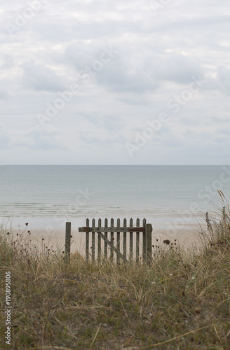 clôture en bois entre les dunes © Brengre
