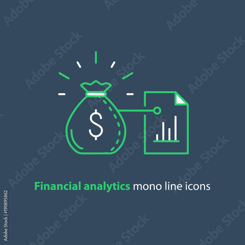 Finance advisor services, financial report, performance graph analytics