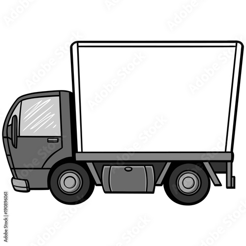 Delivery Truck Illustration - A vector cartoon illustration of a Delivery Truck.