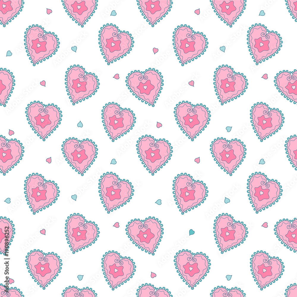 Seamless background hearts with flowers for Valentine's Day or weddings Seamless background hearts with flowers for Valentine's Day or weddings