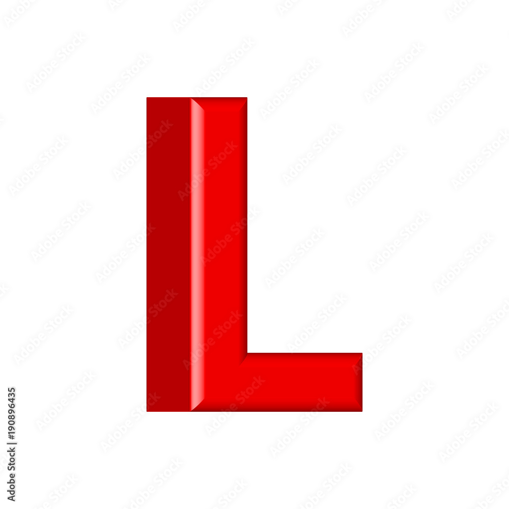 Font set with letters L Glossy red paint letters. 3D render of bubble font with glint. Typography vector illustration. Font set with letters L Glossy red paint letters. 3D render of bubble font with glint. Typography vector illustration.