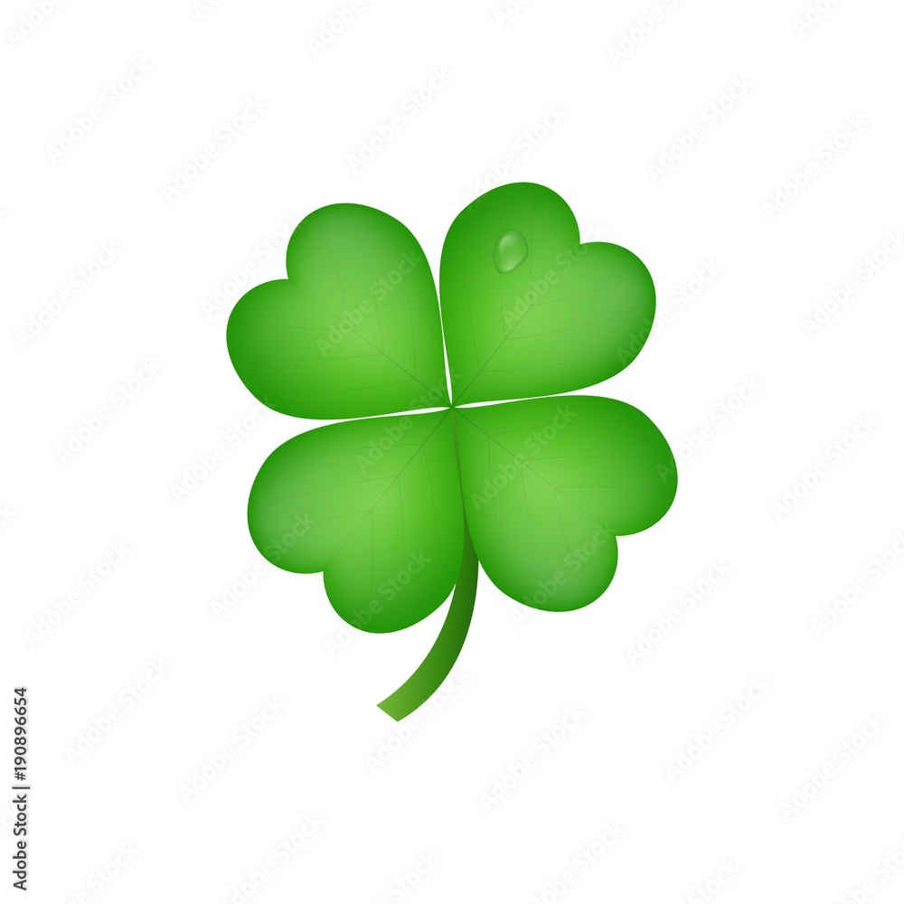 Clover. Realistic four leaf clover for Saint Patrick's Day Clover. Realistic four leaf clover for Saint Patrick's Day