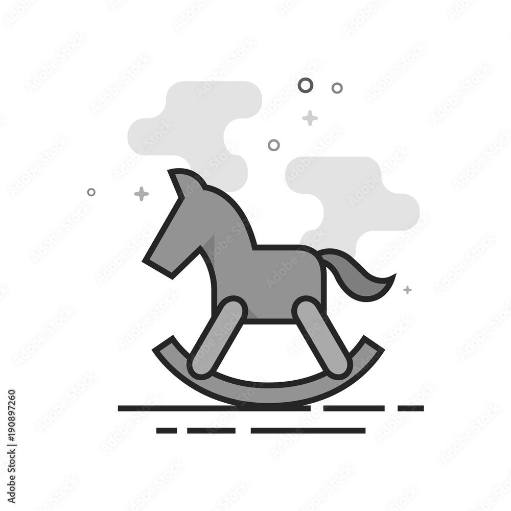 Rocking horse toy icon in flat outlined grayscale style. Vector illustration. Rocking horse toy icon in flat outlined grayscale style. Vector illustration.