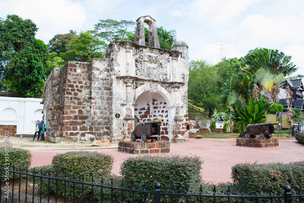 Portugisische Festung A Famosa Fort in Malakka Malaysia