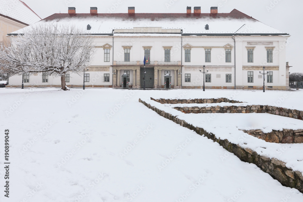 The Sandor Presidential Palace under the snow, Budapest, Hungary The Sandor Presidential Palace under the snow, Budapest, Hungary