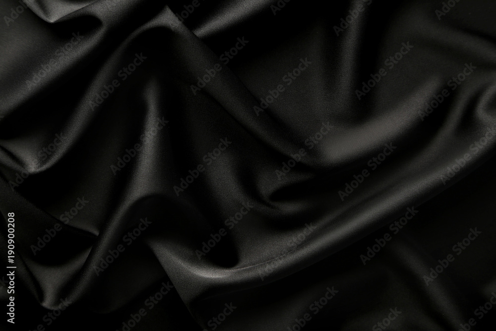 Background of black satin fabric Background of black satin fabric