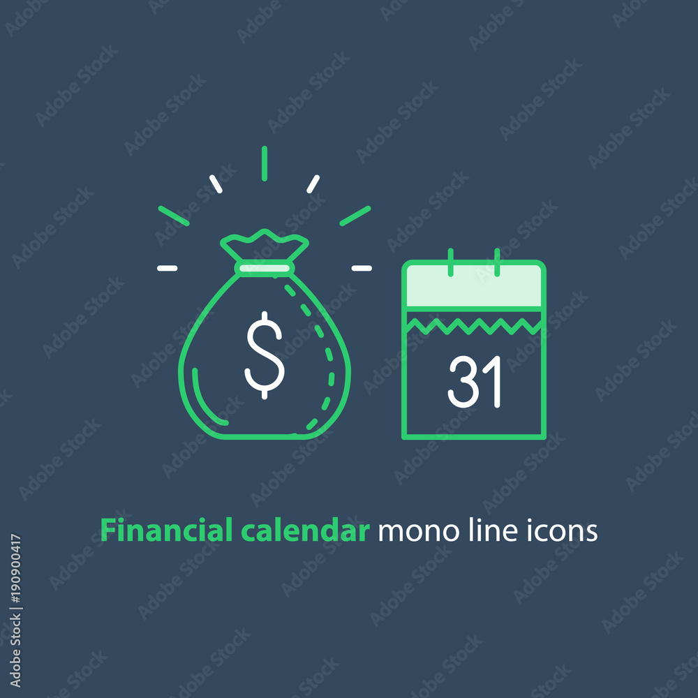Φωτογραφία Payment day, finance calendar icon, income dividend, long term investment