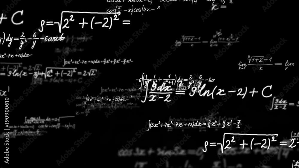 Random Math Formulas Background Loopable background with math formulas. Math calculations or formulas ...