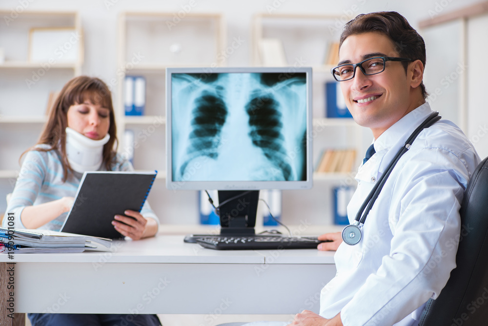Young woman visiting radiologist for x-ray exam Young woman visiting radiologist for x-ray exam