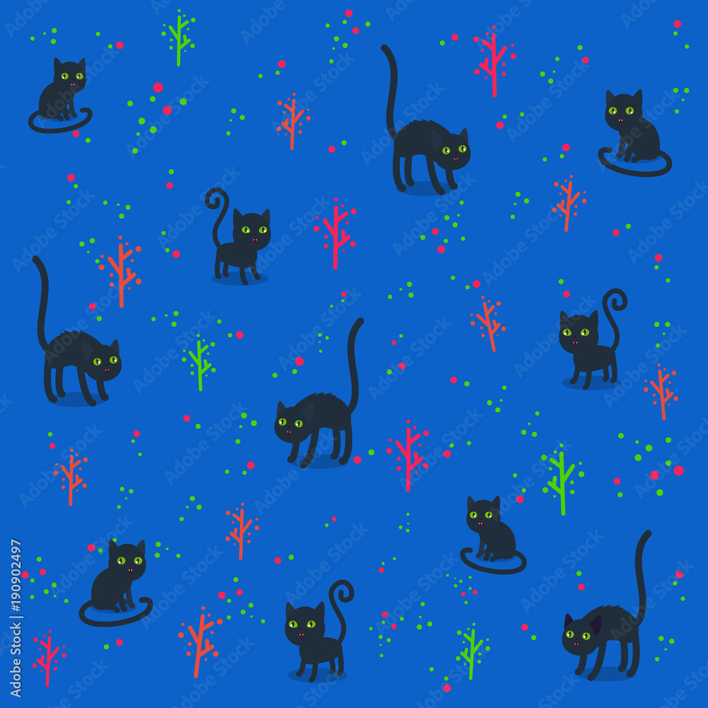 Fototapeta premium Funny cats pattern